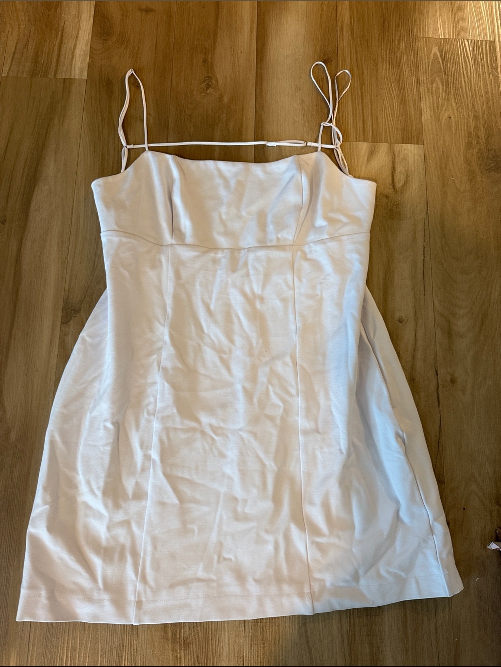 Abercrombie & Fitch White Spaghetti-Strap Mini Dress